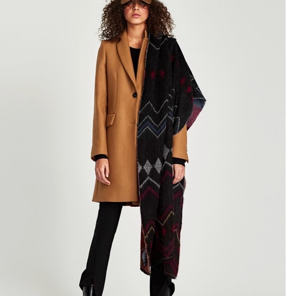 Zara Accessories - NWT Zara Patterned Shimmer Fabric Blanket Scarf
